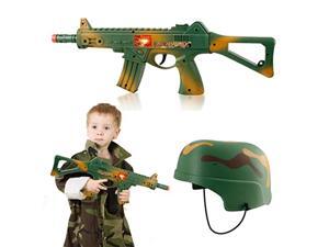 camouflage army helmet and 16 inches machine gun toy rifle military combat playset for kids camouflage army helmet and 16 inches machine gun toy rifle military combat playset for kids