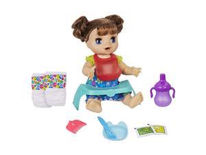 Baby Alive Happy Hungry Baby Black Straight Hair Doll Makes 50 Sounds Phrases Eats Poops Drinks Wets For Kids Age 3 Newegg Com
