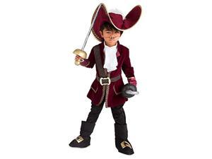 disney captain hook costume for kids - peter pan size 7/8 red disney captain hook costume for kids - peter pan size 7/8 red
