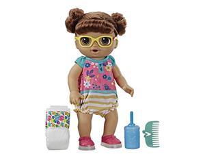 baby alive step 'n giggle baby brown hair doll with light-up shoes, responds with 25+ sounds & phrases, drinks & wets, toy for baby alive step 'n giggle baby brown hair doll with light-up shoes, responds with 25+ sounds & phrases, drinks & wets, toy for