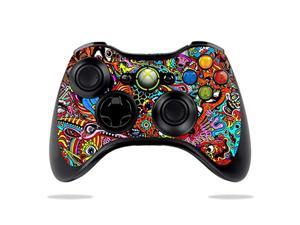 mightyskins skin compatible with microsoft xbox 360 controller - acid trippy | protective, durable, and unique vinyl decal wrap