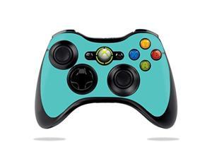 mightyskins skin compatible with microsoft xbox 360 controller - solid turquoise | protective, durable, and unique vinyl decal