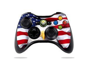 mightyskins skin compatible with microsoft xbox 360 controller - america strong | protective, durable, and unique vinyl decal w