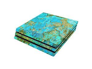 mightyskins skin compatible with sony ps4 pro console - teal marble | protective, durable, and unique vinyl decal wrap cover |