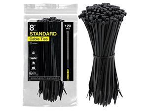Neiko 51258A UV Black Cable Zip Ties 200-Piece 4-Inch Length 18-lbs White Black 