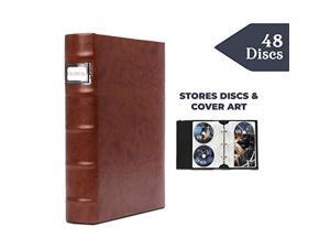 bellagio-italia corona caffe dvd storage binder - stores up to 48 dvds, cds, or blu-rays - stores dvd cover art - acid-free she bellagio-italia corona caffe dvd storage binder - stores up to 48 dvds, cds, or blu-rays - stores dvd cover art - acid-free she
