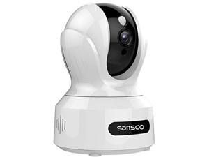 sansco wireless ip security camera wifi surveillance pet camera with cloud storage, baby monitor - two way audio remote viewing