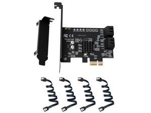 4 Ports SATA 3.0 Card PCI-E SATA Card PCIe 1X Cards PCI Express to SATA 3.0 Expansion Adapter for HDD SSD IPFS Mining Controller
