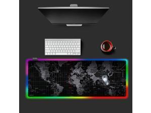 Large Gaming Mouse Pad RGB World Zone Office Desk Mouse Keyboard Pad Computer Laptop Notebook PC Led Mouse Mat 31.5*11.8"