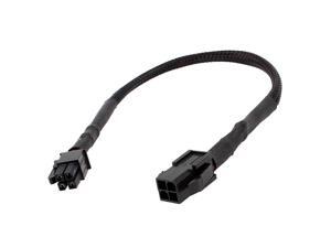 Sleeved ATX 4 Pin P4 Male to ATX P4 Female CPU Power Extension Cable Black Sleeved ATX 4 Pin P4 Male to ATX P4 Female CPU Power Extension Cable Black