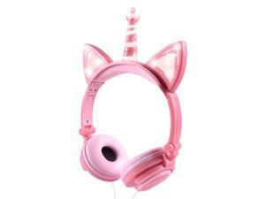 esonstyle Unicorn Kids Headphones, On Ear with LED Glowing Cat Ears,Safe Wired Kids Headsets 85dB Volume Limited, Food Grade Silicone, 3.5mm Aux Jack.Cat-Inspired Headphones for Girls (Peach) esonstyle Unicorn Kids Headphones, On Ear with LED Glowing Cat Ears,Safe Wired Kids Headsets 85dB Volume Limited, Food Grade Silicone, 3.5mm Aux Jack.Cat-Inspired Headphones for Girls (Peach)
