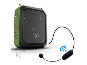 Portable Bluetooth Waterproof Voice Amplifier Wireless Headset Microphone Small Personal Voice Amplifier 18W 4400mAh Rechargeable Wearable Mic System for Teachers or Outdoors Portable Bluetooth Waterproof Voice Amplifier Wireless Headset Microphone Small Personal Voice Amplifier 18W 4400mAh Rechargeable Wearable Mic System for Teachers or Outdoors