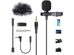 AGPTEK Lavalier Lapel Microphone 3.5mm, Professional Omnidirectional Condenser Mic with 3 Kinds of Adapters and Wind Muff, Clip-on Mini Microphone, Perfect for Camera, DSLR, iPhone, Android, PC AGPTEK Lavalier Lapel Microphone 3.5mm, Professional Omnidirectional Condenser Mic with 3 Kinds of Adapters and Wind Muff, Clip-on Mini Microphone, Perfect for Camera, DSLR, iPhone, Android, PC