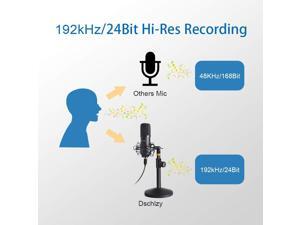 USB Streaming Podcast PC Microphone,Professional Computer Mic 192kHz/24bit Studio Cardioid Condenser Kit with Sound Card Desktop Stand Shock Mount Pop Filter for Skype Youtuber (Black) USB Streaming Podcast PC Microphone,Professional Computer Mic 192kHz/24bit Studio Cardioid Condenser Kit with Sound Card Desktop Stand Shock Mount Pop Filter for Skype Youtuber (Black)