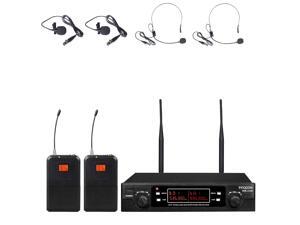 innopow 80-Channel Dual UHF Wireless Microphone System,inp Cordless mic Set, 2 Headset& 2 Lapel Lavalier Microphone, Long Distance 200-240Ft Prevent Interference,16 Hours Use for Church, Weddings innopow 80-Channel Dual UHF Wireless Microphone System,inp Cordless mic Set, 2 Headset& 2 Lapel Lavalier Microphone, Long Distance 200-240Ft Prevent Interference,16 Hours Use for Church, Weddings