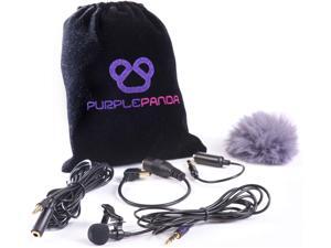 Purple Panda Lavalier Lapel Microphone Kit - Clip-on Omnidirectional Condenser Lav Mic Compatible with iPhone, iPad, GoPro, DSLR, Zoom/Tascam Recorder, Samsung, Android, PS4 Purple Panda Lavalier Lapel Microphone Kit - Clip-on Omnidirectional Condenser Lav Mic Compatible with iPhone, iPad, GoPro, DSLR, Zoom/Tascam Recorder, Samsung, Android, PS4