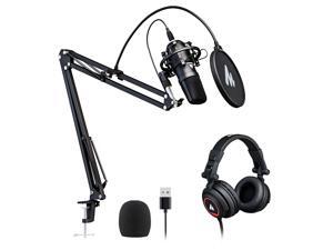 USB Microphone with Studio Headphone Set 192kHz/24 bit MAONO AU-A04H Vocal Condenser Cardioid Podcast Mic for Mac and Windows, YouTube, Gaming, Livestreaming, Voice Over USB Microphone with Studio Headphone Set 192kHz/24 bit MAONO AU-A04H Vocal Condenser Cardioid Podcast Mic for Mac and Windows, YouTube, Gaming, Livestreaming, Voice Over