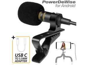 Android Type-C Microphone - Lavalier Mic Type C for Android - Phone Microphone Android with Type-C Adapter - Type C Microphone for Interview, Vlogging, Podcasting Android Type-C Microphone - Lavalier Mic Type C for Android - Phone Microphone Android with Type-C Adapter - Type C Microphone for Interview, Vlogging, Podcasting
