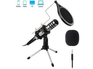 Recording Microphone, EIVOTOR 3.5mm Condenser Microphone Plug and Play, PC Microphone with Filter Suitable for Podcasting, Voice Recording, Skype, YouTube, Games, Laptop, Computer, Phone Recording Microphone, EIVOTOR 3.5mm Condenser Microphone Plug and Play, PC Microphone with Filter Suitable for Podcasting, Voice Recording, Skype, YouTube, Games, Laptop, Computer, Phone