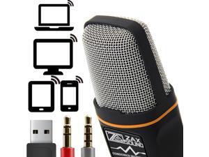 ZaxSound Professional Cardioid Condenser Microphone with Tripod Stand for PC, Laptop, iPhone, iPad, Android Phones, Tablets, Xbox and YouTube Recording, Black ZaxSound Professional Cardioid Condenser Microphone with Tripod Stand for PC, Laptop, iPhone, iPad, Android Phones, Tablets, Xbox and YouTube Recording, Black