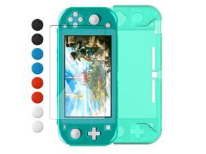Crystal Clear Cover Case for Switch Lite, Ultra Slim Clear Hard PC Protective Case for Nintendo Switch Lite with a Glass Screen Protector and 8 Thumb Grips Caps (Turquoise) Crystal Clear Cover Case for Switch Lite, Ultra Slim Clear Hard PC Protective Case for Nintendo Switch Lite with a Glass Screen Protector and 8 Thumb Grips Caps (Turquoise)
