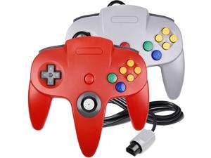 2 Pack N64 Controller, iNNEXT Classic Wired N64 64-bit Gamepad Joystick for Ultra 64 Video Game Console (Red/Grey) 2 Pack N64 Controller, iNNEXT Classic Wired N64 64-bit Gamepad Joystick for Ultra 64 Video Game Console (Red/Grey)