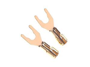 2Pcs Speaker Banana Spade Plug Jack Solderless Y Fork Gold Plated Adapter For Wires Cable