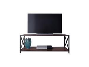 Decorotika Xena 47'' Wide Metal Wood Modern TV Stand and Media Console for TVs up to 55'' - Black and Walnut Decorotika Xena 47'' Wide Metal Wood Modern TV Stand and Media Console for TVs up to 55'' - Black and Walnut
