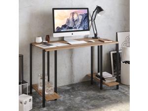 Decorotika Reader 49'' Wide Metal Wood Computer Desk with Open Shelves Decorotika Reader 49'' Wide Metal Wood Computer Desk with Open Shelves