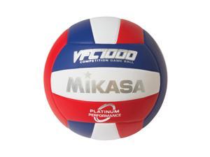 Mikasa VFC1000 Series Indoor Volleyball - NFHS Approved Japanese Leather Ball, Blue/Red/White