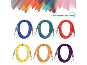 6 PCS Colorful Audio Cable 3M Shielded Audio Wires Portable Patch Cables For Amplifier Mixer Mixing Console Guitar 6 PCS Colorful Audio Cable 3M Shielded Audio Wires Portable Patch Cables For Amplifier Mixer Mixing Console Guitar