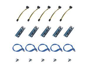 5 PCS 6 Pin BTC Riser Card USB 3.0 PCI-E Express 1x To 16x Extender Adapter Power Cable Molex Power For BTC Miner Machine,blue 5 PCS 6 Pin BTC Riser Card USB 3.0 PCI-E Express 1x To 16x Extender Adapter Power Cable Molex Power For BTC Miner Machine,blue