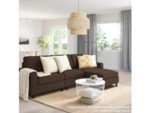 Bossin Convertible Sectional Tiny Sofa Couch for Living Room, Reversible Chaise with Modern Linen Fabric, L-Shaped 3-seat Sofa Couch with Ottoman for Small Space, Apartment,Dorm,Juvenile Bossin Convertible Sectional Tiny Sofa Couch for Living Room, Reversible Chaise with Modern Linen Fabric, L-Shaped 3-seat Sofa Couch with Ottoman for Small Space, Apartment,Dorm,Juvenile