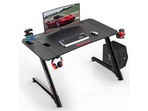 Bossin 44 Inch Ergonomic Gaming Desk, Z-Shaped Office PC Computer Desk with Large Mouse Pad, Gamer Tables Pro with USB Gaming Handle Rack, Stand Cup Holder&Headphone Hook