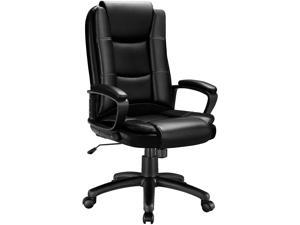 BOSSIN Home Office Chair, Ergonomic Desk Chair, Adjustable Task Chair for Lumbar Back Support, Computer Chair with Rolling Swivel and Armrest, Modern Executive High Back Leather Chairs