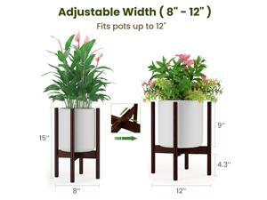 Bamboo Plant Stand Flower Holder - Amada Indoor Mid Century Modern Planter Display Rack with Adjustable 8 9 10 11 12 Inches for Windows House Plants, Corner or Floor Bamboo Plant Stand Flower Holder - Amada Indoor Mid Century Modern Planter Display Rack with Adjustable 8 9 10 11 12 Inches for Windows House Plants, Corner or Floor