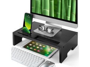 HUANUO 16 inch Computer Monitor Riser Stand - Bamboo Desk & Tabletop Organizer for Home and Office Monitor Mount Computer Laptop Cellphone Printer Stand HUANUO 16 inch Computer Monitor Riser Stand - Bamboo Desk & Tabletop Organizer for Home and Office Monitor Mount Computer Laptop Cellphone Printer Stand