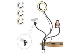 Amada Ring Light for Laptop, 6" Selfie Light with Phone Holder mic Stand and Webcam Stand, Flexible Gooseneck Arm for Selfie, Live Stream, Makeup and YouTube Amada Ring Light for Laptop, 6" Selfie Light with Phone Holder mic Stand and Webcam Stand, Flexible Gooseneck Arm for Selfie, Live Stream, Makeup and YouTube