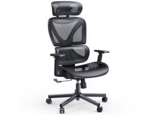 Ergonomic Office Chair, Office Chair High Back, Mesh Computer Chair with Lumbar Support, 3D Armrest, Double Backrest and Adjustable Headrest