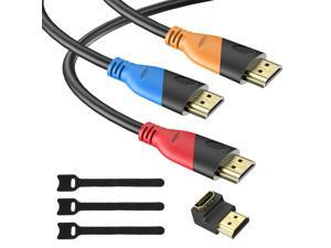 HDMI Cable - 4K High Speed HDMI Color Cord (3 Pack) 6ft Gold Plated Corrosion Resistant Connectors & Velcro Cable Ties, 18Gbps & 4K@60Hz Support Apple TV, HDTV, PS4 HDMI Cable - 4K High Speed HDMI Color Cord (3 Pack) 6ft Gold Plated Corrosion Resistant Connectors & Velcro Cable Ties, 18Gbps & 4K@60Hz Support Apple TV, HDTV, PS4