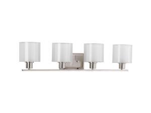 Progress Lighting P2080 Invite 4 Light 32.5"W Bathroom Vanity Light, Brushed Nickel Progress Lighting P2080 Invite 4 Light 32.5"W Bathroom Vanity Light, Brushed Nickel