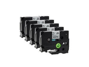Brother TZe-241 Label Tape, 18mm (0.7"), Black on White, Compatible - 5/Pack