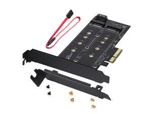 Rivo Dual M.2 to PCIe 3.0 X4 and SATA III Adapter Card - Add M.2 SSD Devices to PC or Motherboard, Supports 1 M.2 PCIe 3.0 SSD (M-Key) and Second M.2 SATA III (B Key) SSD Rivo Dual M.2 to PCIe 3.0 X4 and SATA III Adapter Card - Add M.2 SSD Devices to PC or Motherboard, Supports 1 M.2 PCIe 3.0 SSD (M-Key) and Second M.2 SATA III (B Key) SSD