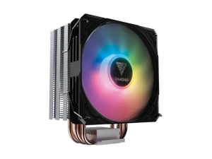 Gamdias BOREAS E1 CPU air cooler 120mm fan, 5V 3-pin RGB sync, PWM, Thick Aluminum Base Plate, 4 Copper Heat-Pipes.