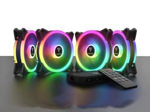GAMDIAS AEOLUS M2-1204R 120MM RGB 4 in 1 Fan Pack with Remote Controller, 4-Pack.