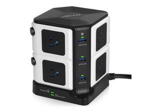 ETL Listed BESTEK Long Cord Power Strip Surge Protector 1500 Joules 8 Outlet Power Outlet and 6 USB Output Charging Station,12 Feet Extension Cord, Dorm Room Essentials Accessories ETL Listed BESTEK Long Cord Power Strip Surge Protector 1500 Joules 8 Outlet Power Outlet and 6 USB Output Charging Station,12 Feet Extension Cord, Dorm Room Essentials Accessories