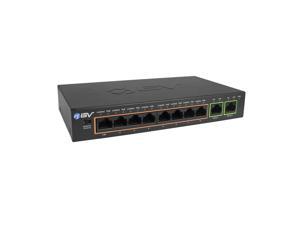 BV-Tech 10 Port PoE/PoE 8 PoE+ Ports2 Gigabit Ethernet Uplink – 96W Switch 