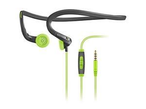 Sennheiser PMX 684i Fitness Workout Sports Running and Cycling Earbud/in ear Ultralight Compatible with Apple/iPhone/iPad Neckband Headphone Grey/Green color Headset sweat and water resistant