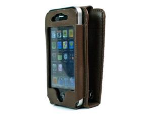 Kroo Leather Case with Free Screen Protector for Apple iPhone 4G and iPhone 4S Combo Pack - Non-Retail Packaging - Brown Kroo Leather Case with Free Screen Protector for Apple iPhone 4G and iPhone 4S Combo Pack - Non-Retail Packaging - Brown
