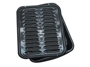 range kleen broiler pans for ovens  bp102x 2 pc black porcelain coated steel oven broiler pan with rack 16 x 12.5 x 1.6 inches black